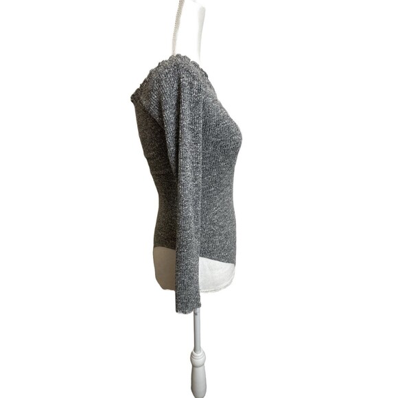 New Garage Women's M Off the Shoulder Bodysuit Long Sleeve Salt & Pepper Gray - Picture 6 of 9